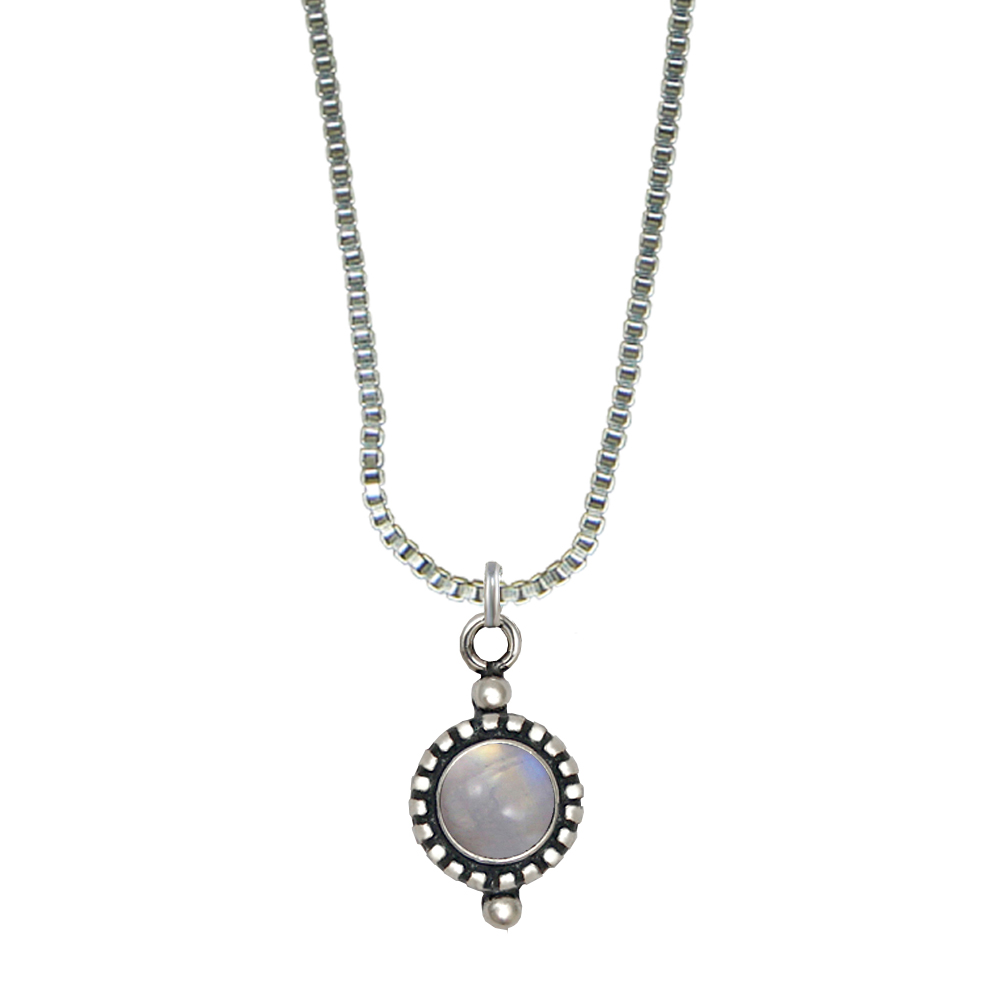 Sterling Silver Little Rainbow Moonstone Pendant Necklace